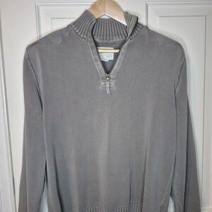 Eddie Bauer Men's Zip-Up Sweater in Charcoal